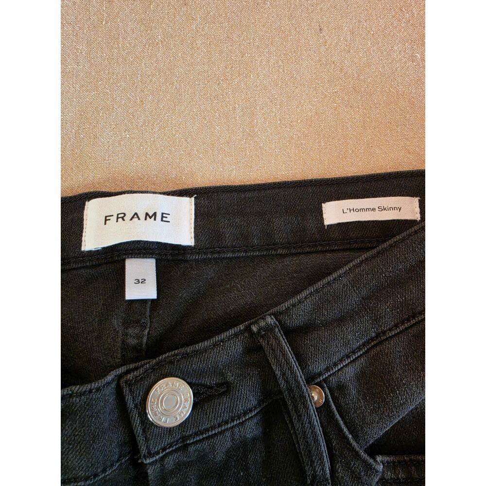 Frame L'Homme Black-Washed Mid-Rise Skinny Jean Sz 32 NWT - Picture 3 of 5